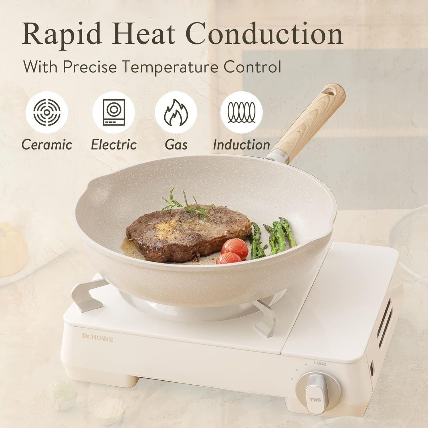 WT-WK012 moderno fácil de controlar o calor wok