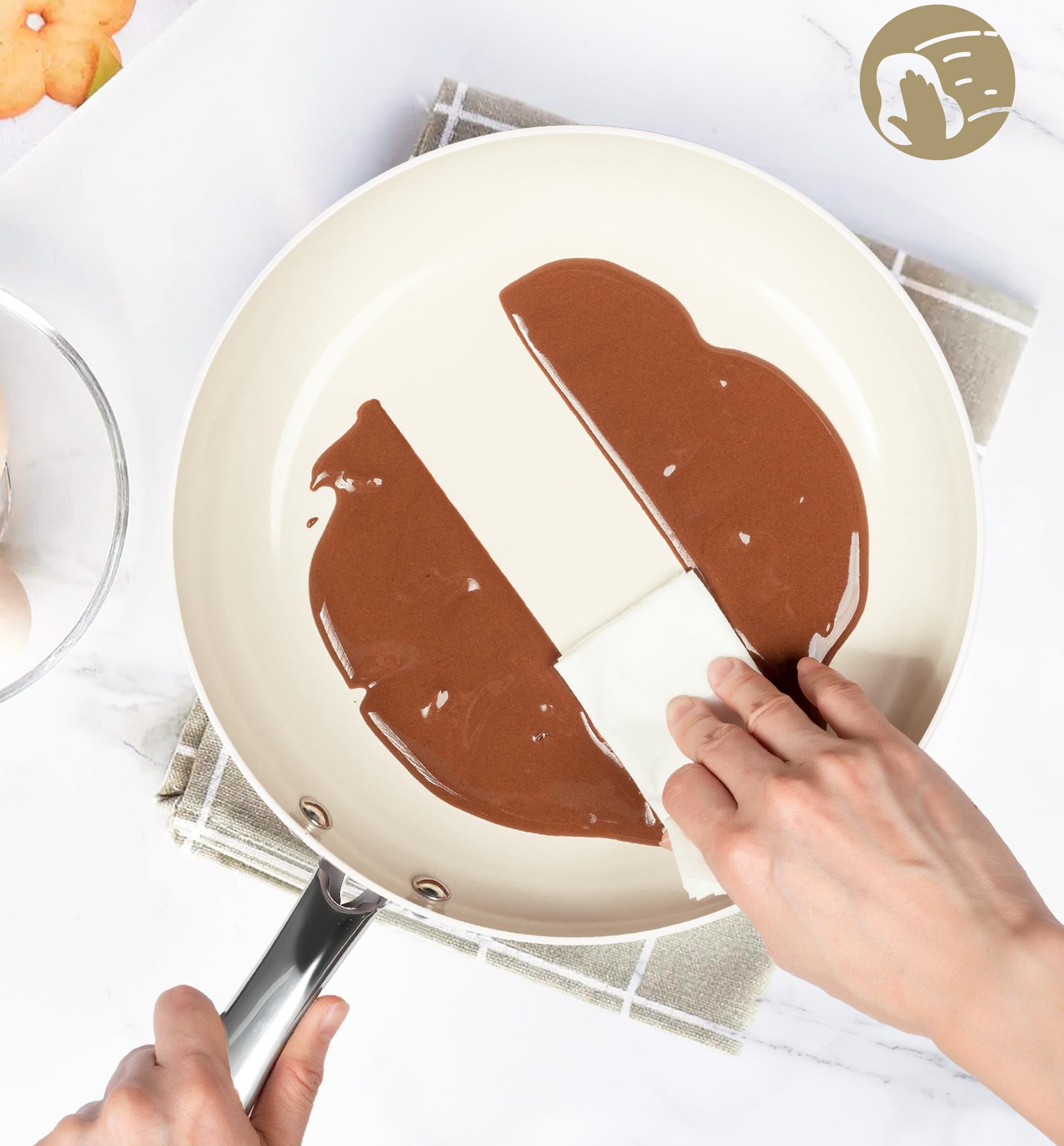 WT-FP001 frigideira prensada branca com revestimento antiaderente apto para contato com alimentos