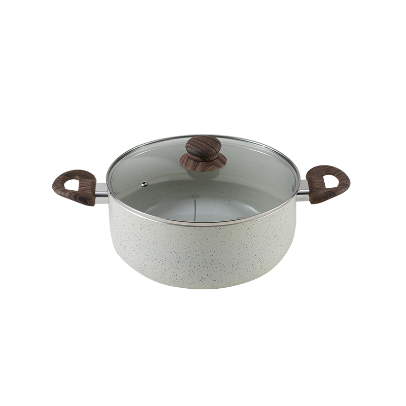 WT-SP013 Panela para caçarola prensada com pintura em cerâmica antiaderente de aparência moderna